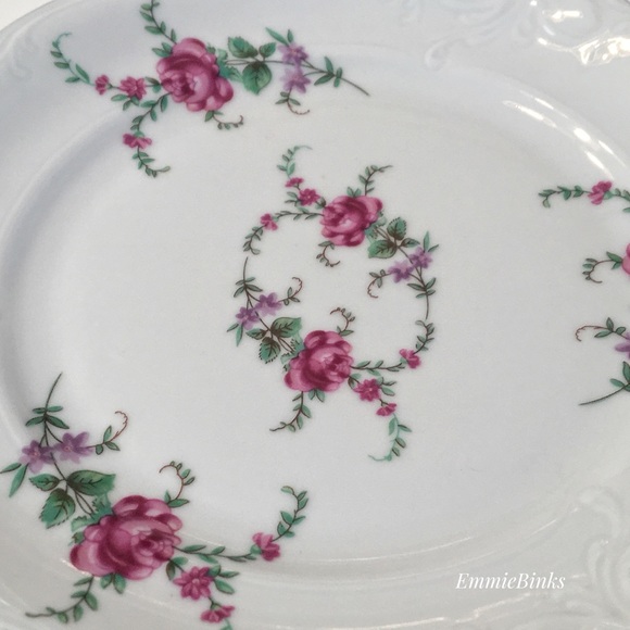 Vtg 1940s Wawel Fine Porcelain Rose Garden Gold Trim Bread & Butter Plates (2) - Picture 6 of 16